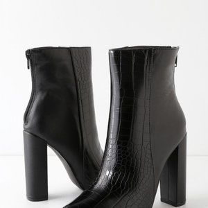 Lulus Black Boots / Booties (Faux Leather)